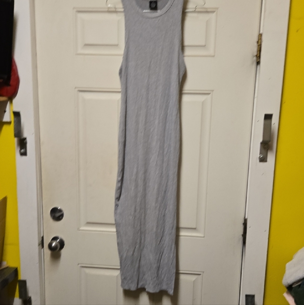 Chic Gray Sleeveless Maxi Dress